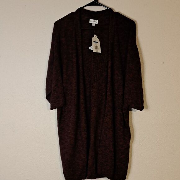 Wonderly Brown Open Front Cardigan size 1X NWT - Picture 1 of 7